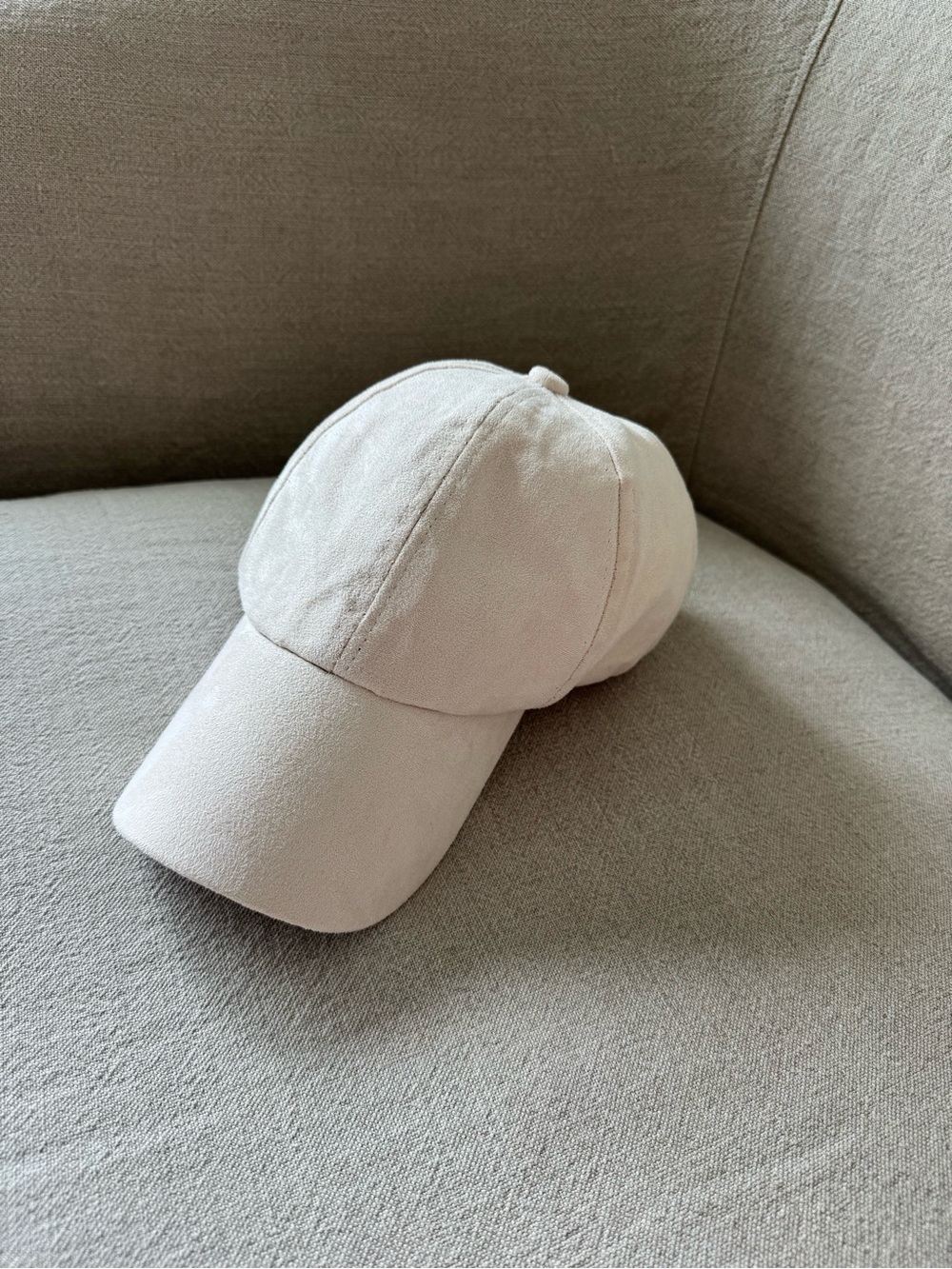 Anthropologie Faux Suede Neutral Baseball Cap Adjustable